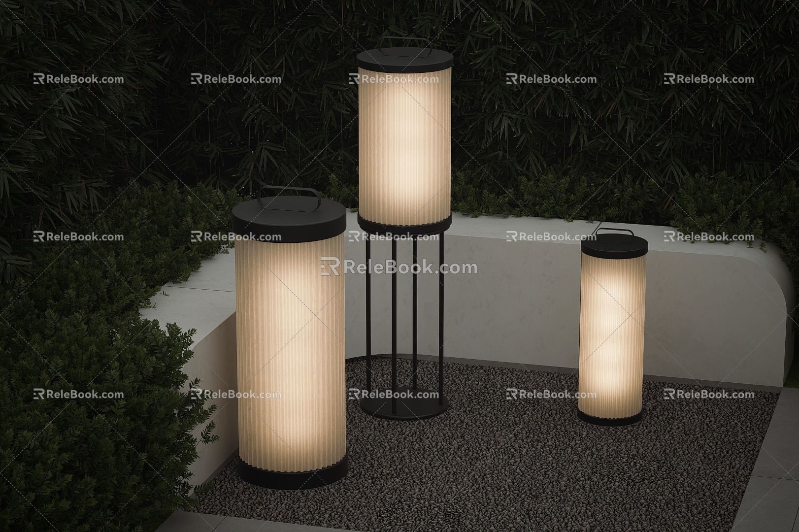 Modern garden lamp outdoor lamp landscape lamp combination lawn lamp camping lamp 3d model