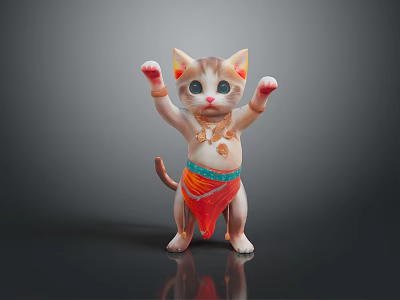 Cat Kitten Flower Cat Domestic Cat Wild Cat Stray Cat Black Cat Pet Mammal 3d model