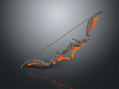 Intricate Orange And Black Bow With Decorative Carvings And Textured Surface 3d model
