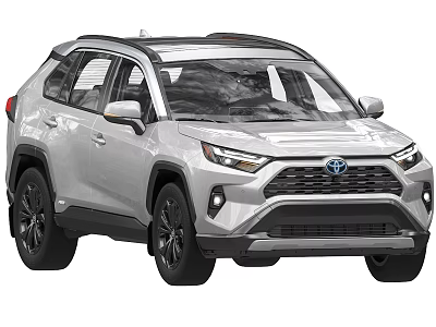 Toyota White SUV Featuring Modern Front Grille Headlights and Roof Rack 3d model