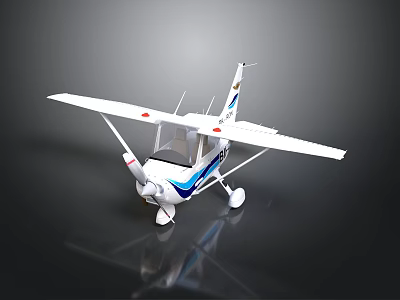 Aerospace White Aircraft Model With Blue Red Details And Wing Structure 3d model