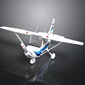 Aerospace White Aircraft Model With Blue Red Details And Wing Structure