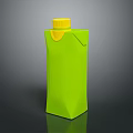 Green Beverage Carton With Yellow Cap And Pour Spout Design For Drinks