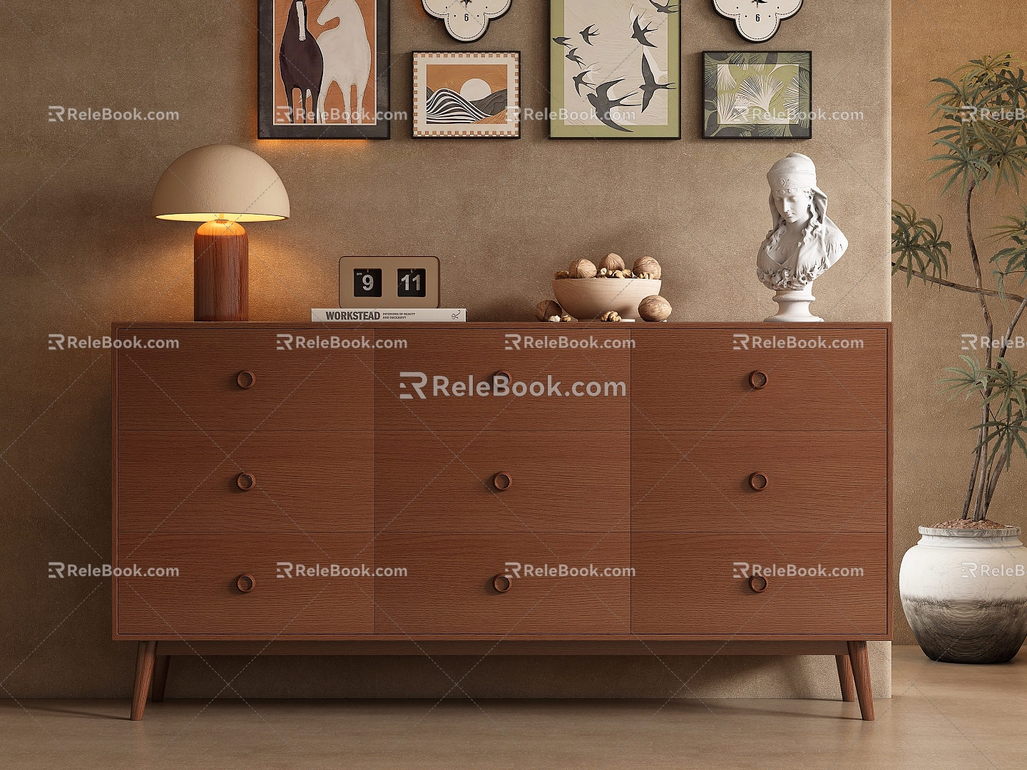 Middle Style Sideboard 3d model