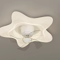 Modern White Ceiling Air Conditioner Fan with Circular Design and Built in Light Fixture