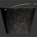 Sturdy Hardware Tool Metal Bucket Featuring Worn Surface And Durable Metal Handle For Various Uses 3d model
