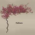 Lush Twisted Vine With Pink Flowers Decorative Plant On Light Background
