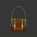 Stylish Orange Textured Leather Handbag With Golden Buckles And Classic Handle