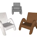 Modern Upholstered Leisure Chairs with Unique Armrests and Various Color Tones