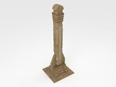 Stone Architectural Pillar With Carved Top And Detailed Pedestal Base Texture 3d model