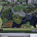 Modern Garden Landscape Design With Lush Trees Winding Paths And Water Features