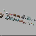 Assorted Home Furniture Including Sofas Beds Cabinets And Tables For Interior Use 3d model