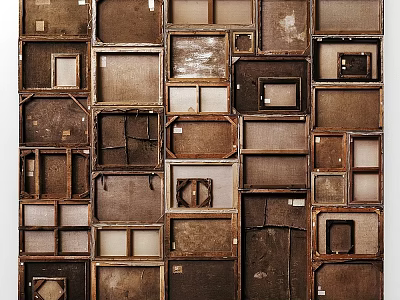 Vintage Frames Of Various Sizes And Shapes Arranged As Wall Decor 3d model