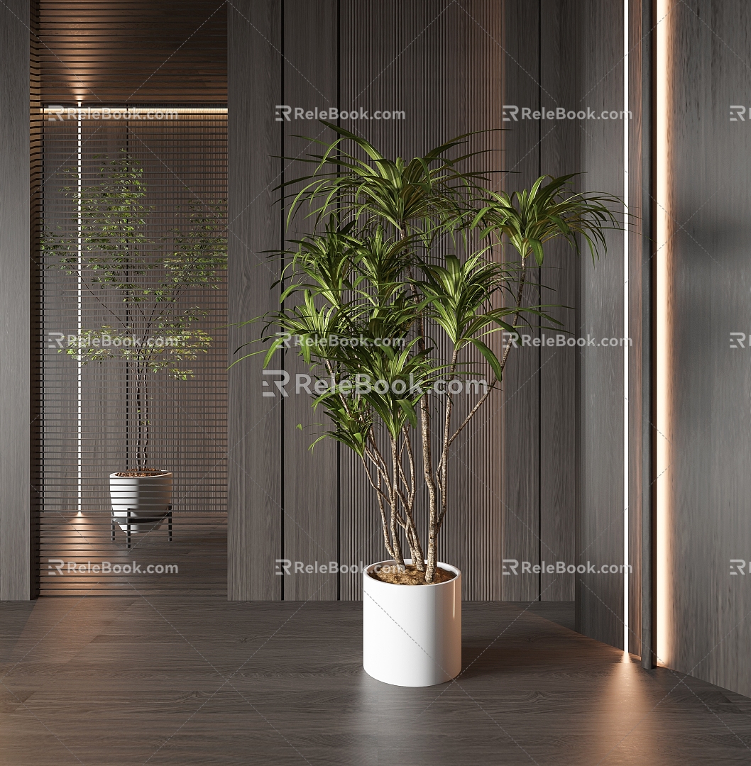 Modern Green Plant Potted Plant Potted Plant Potted Plant 3d model