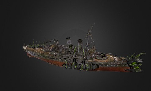 modern warship destroyer weapon ship cruiser ship 3d model