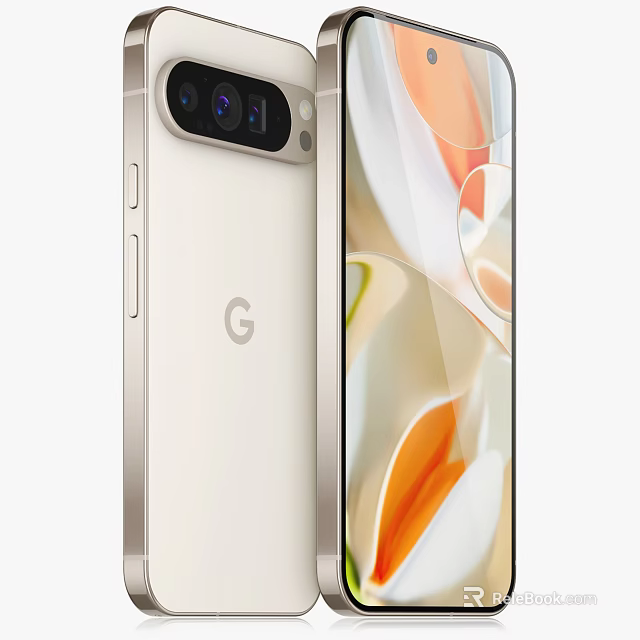 Google Smartphone With White Back G Logo Dual Camera And Colorful Display Design 3d model 