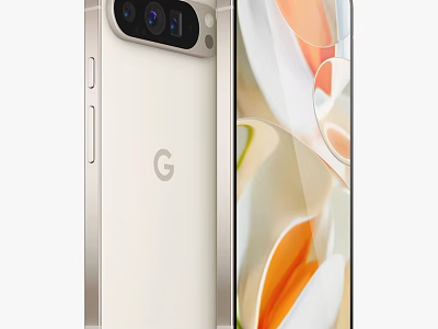 Google Smartphone With White Back G Logo Dual Camera And Colorful Display Design 3d model