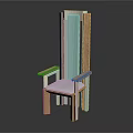 Modern Style Chair With Wooden Armrests White Frame And Light Blue Cushion