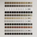 Various Colored Switch Panels With Different Designs Arranged In Rows For Home Use