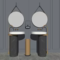 Modern wash basin wash basin vertical basin mirror 3d model