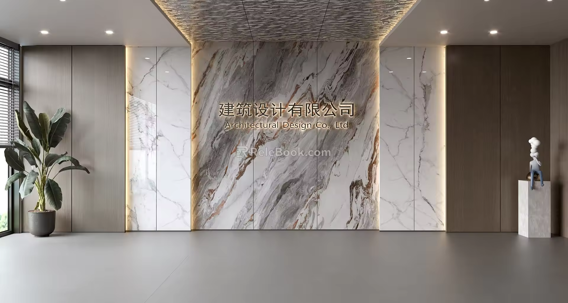 Modern Front Desk Background Wall Simple Background Wall Front Desk Reception Area Background Wall Company Front Desk Background Wall 3d model