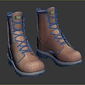 Brown Leather Work Boots with Durable Laces and Thick Rubber Sole for Outdoor Use