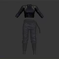 Stylish Cropped Jacket With Top And Cargo Pants Featuring Belt Straps