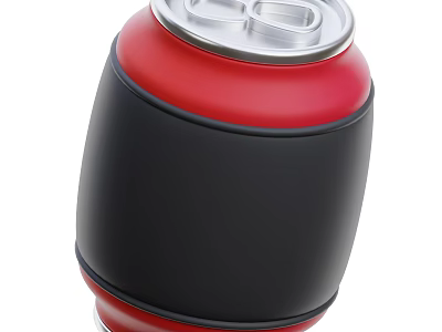 Red Beverage Can With Black Sleeve And Silver Pull Tab Lid 3d model