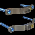 Medical Device Surgical Metal Brackets With Screws And Blue Connector Parts