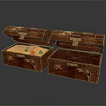 Vintage Wooden Storage Chests With Ornate Carvings And Decorative Metal Clasps