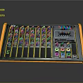 Electronic Control Panel With Colorful Ports Knobs And Yellow Border Design