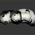 Game Movie Character Giant Panda Parent Carrying Baby Cub 3D Sculpture Design