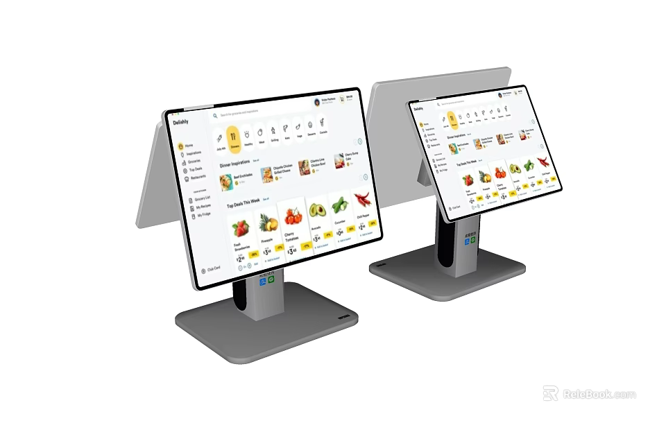 Two Commercial Interactive Touchscreen Display Devices With Product Interface Screens 3d model 