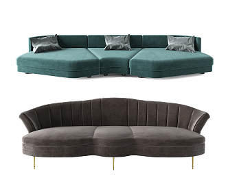 modern shaped sofa shaped double sofa 3d model