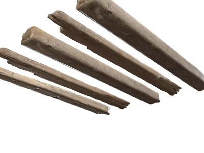Natural Stone and Wood Logs with Rustic Texture for Home Decoration Projects 3d model