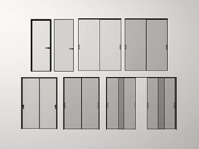 Modern sliding door glass kitchen bathroom Changhong glass frosted glass kitchen 3d model