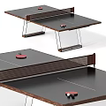 Modern Ping Pong Room Interior With Glass Table Metal Frame And Net