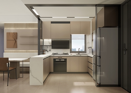 Open kitchen Modern kitchen 3d model