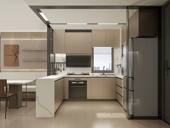 Open kitchen Modern kitchen 3d model