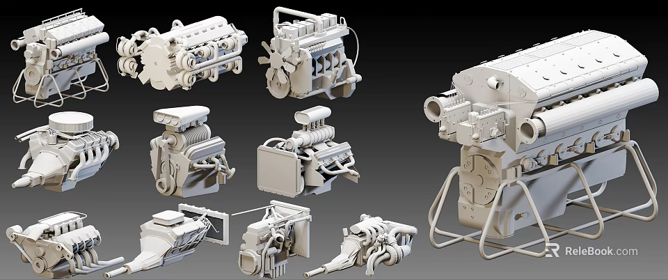 Various Types of Mechanical Equipment 3D Models With Detailed Structural Designs 3d model 