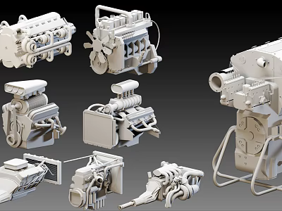 Various Types of Mechanical Equipment 3D Models With Detailed Structural Designs 3d model