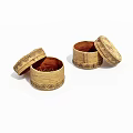 Old round wooden box old objects 3d model