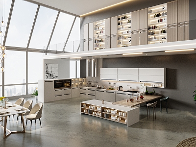 Modern Restaurant Duplex Kitchen model