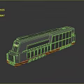 Realistic train vehicle 3d model