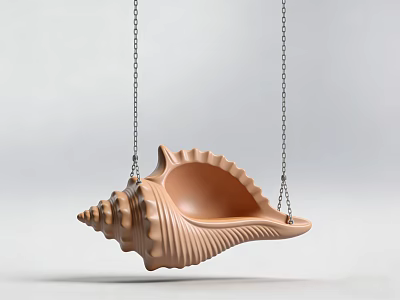 Conch Shaped Hanging Landscape Seat With Chain For Outdoor Decor 3d model