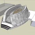 Contemporary Museum Building With Glass Facade And Geometric Architectural Design