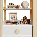 Minimalist Light Wood Frame White Wardrobe With Open Shelves And Large Capacity Storage Drawers