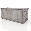 Weathered Industrial Metal Shipping Container With Corrugated Walls And Doors