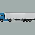 Blue Commercial Utility Truck With Spacious Cab White Cargo Body And Multiple Wheels
