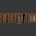 Vintage Wooden Bookcase Furniture With Multiple Shelves On Wheels Filled With Books